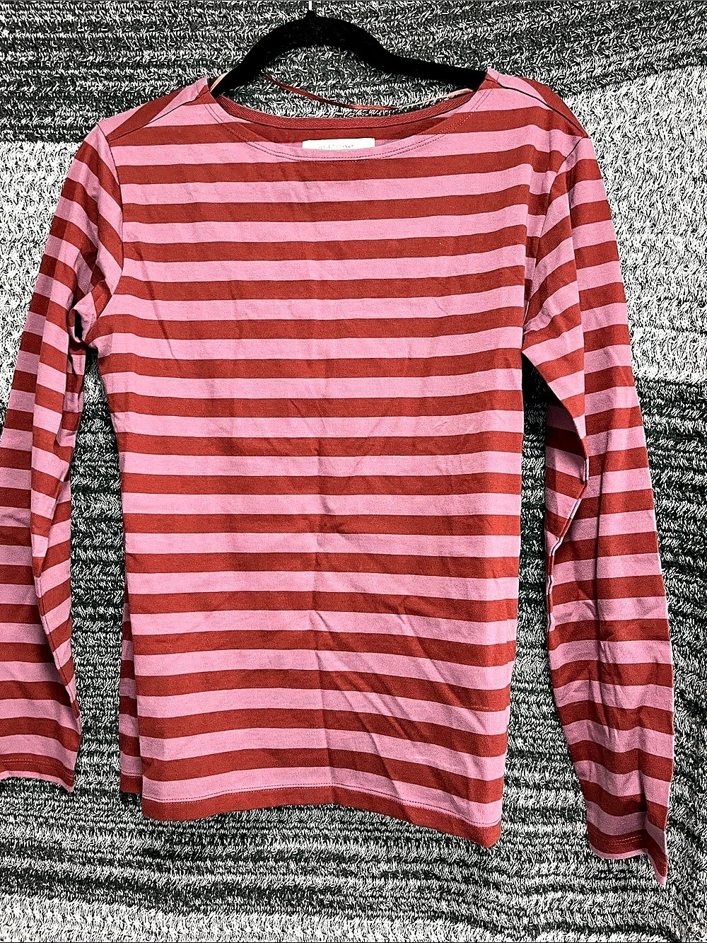 Seasalt Cornwall The Sailor Stripe Striped Organic Cotton Long Sleeve UK 10 NWT